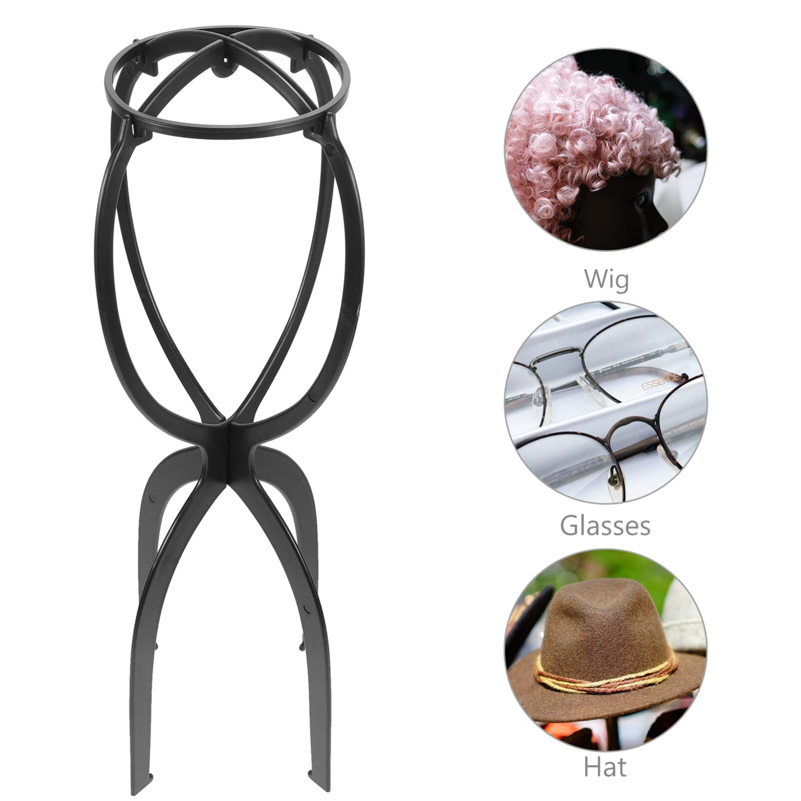 EXCLUZO Plastic Wig Display Stand - Adjustable Wig Holder for Salon, Store & Home Use - Perfect for Hat, Wig & Hairpiece Showcase on Desktop or Countertop
