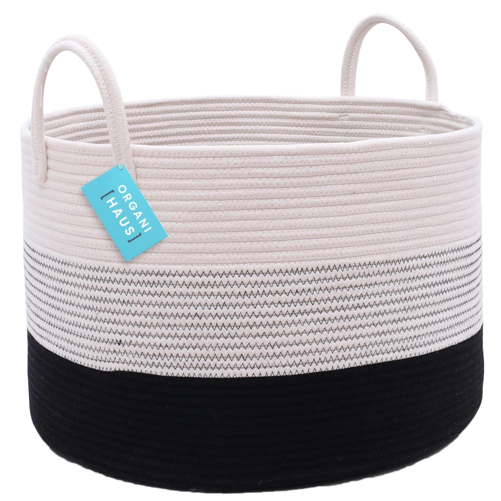 OrganiHaus Large Storage Baskets 20x13 - Blanket Basket, Laundry Hamper, Toy Organizer for Kids & Pets, Yoga Mat Holder - Perfect for Home, Nursery, and Living Room Organization