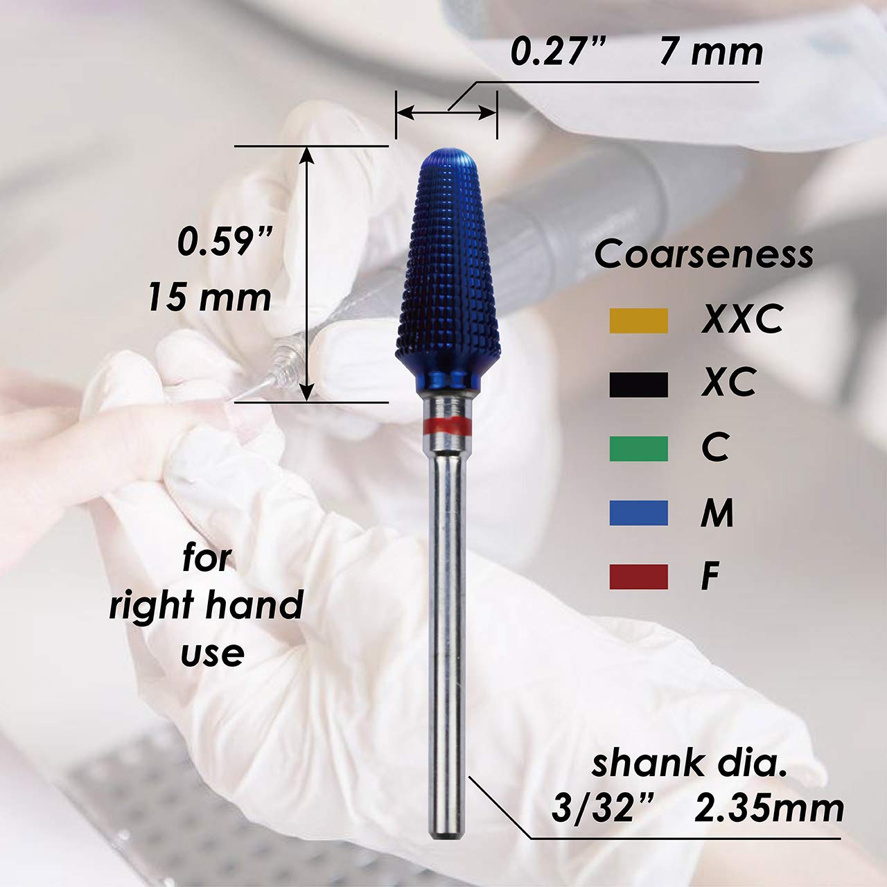 Purple Coated Tapered Tornado Nail Drill Bit for Professional Nail Drill Machine - Perfect for Acrylic Nails, Gel Extensions & Nail Art (Tapered Tornado F)