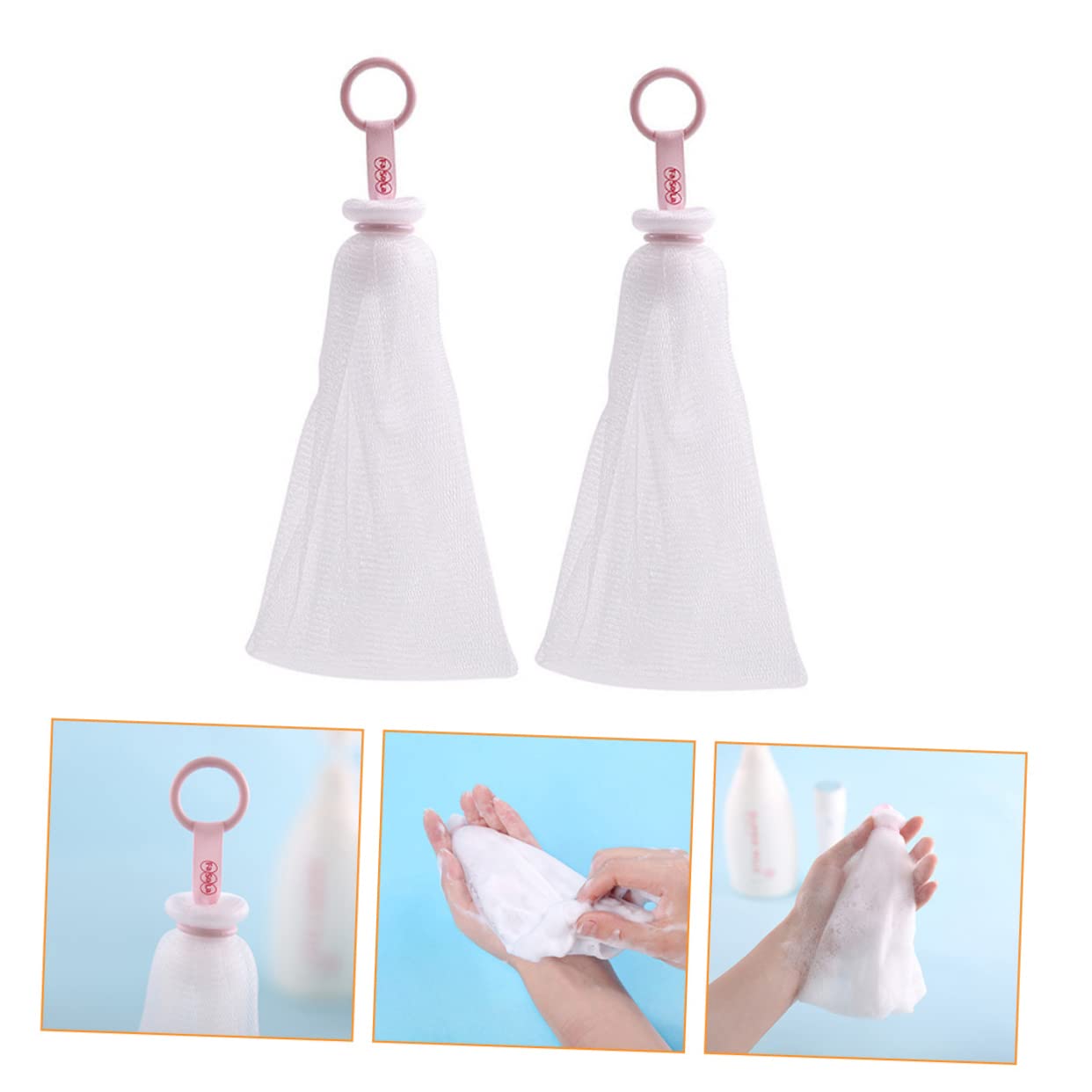 Angoily Soap Bar Bubble Maker - 4 Pack Skin Care Scrubber & Soap Saver with Hydrating Pouch | Gentle Exfoliating Face Scrubber & Soap Holder for Shower, Bath & Spa | White PP Foam Kit & Cleaning Towel Sponge