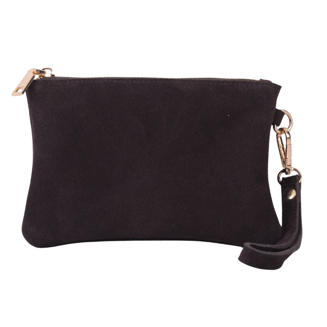 Stylish Suede Wristlet Pouch for Women - Small Leather Clutch Wallet with Wrist Strap - Perfect for Parties, Travel & Everyday Use