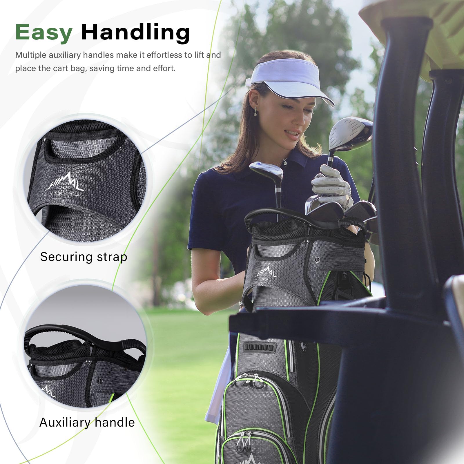 **14-Way Golf Cart Bag with Ample Storage - Premium Men's Golf Bag with Padded Handles & Umbrella Holder - Perfect for Golf Carts, Tournaments & Driving Range Practice**