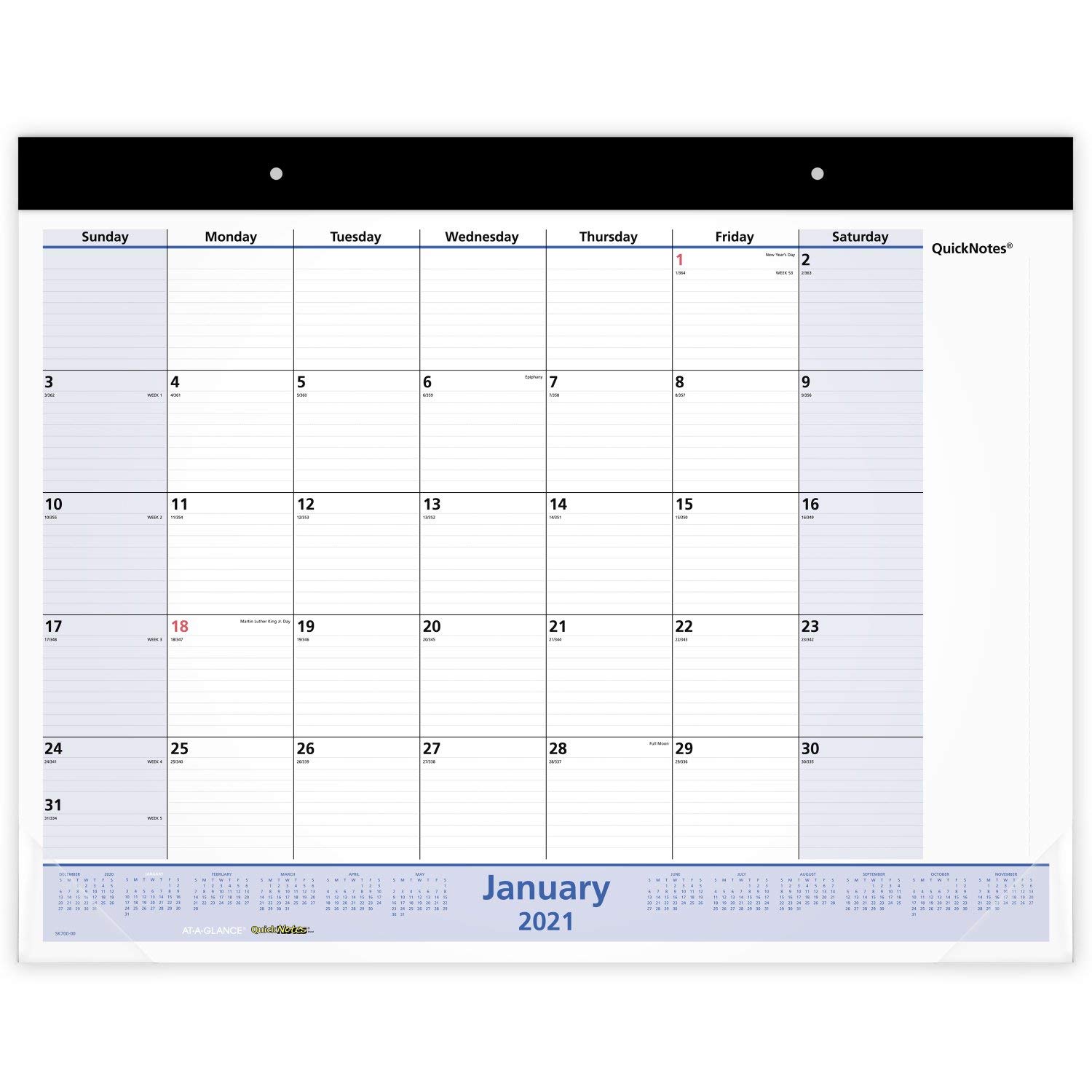 AT-A-GLANCE 2021 Monthly Desk Calendar - 22