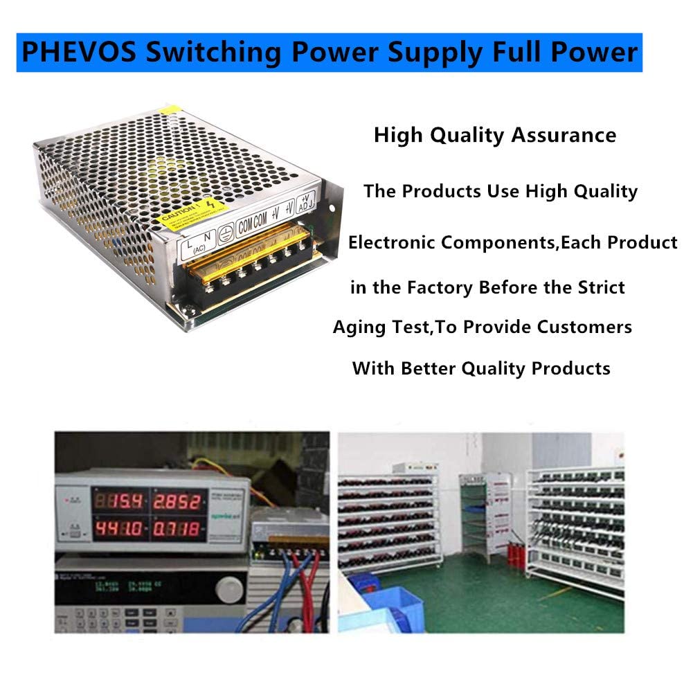 Universal 110V/220V AC to 12V DC 20A 250W Regulated Switching Power Supply - LED Driver Transformer Adapter for CCTV Cameras, Raspberry Pi, LED Strips, Pixel Lights & Radio Systems - Perfect for Home Security, DIY Electronics & Smart Lighting Projects
