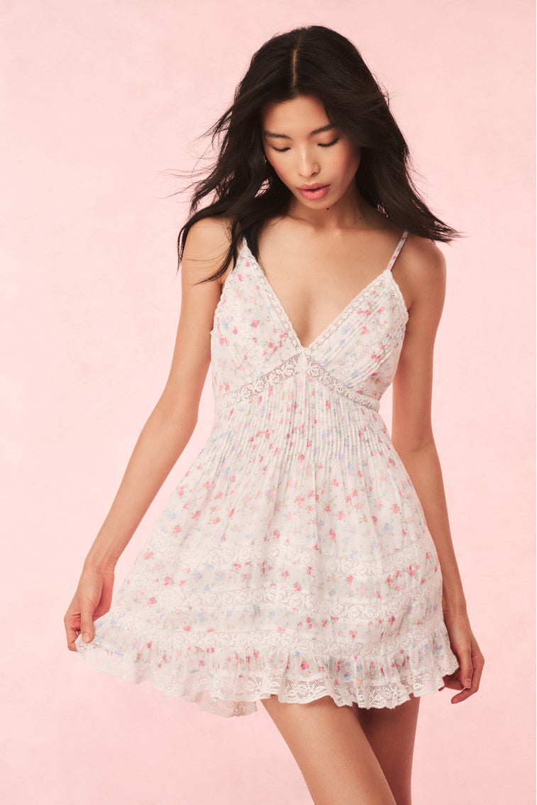 Alonna Women's Cotton Floral Print Mini Dress - Summer Casual Sundress for Beach, Vacation & Date Night