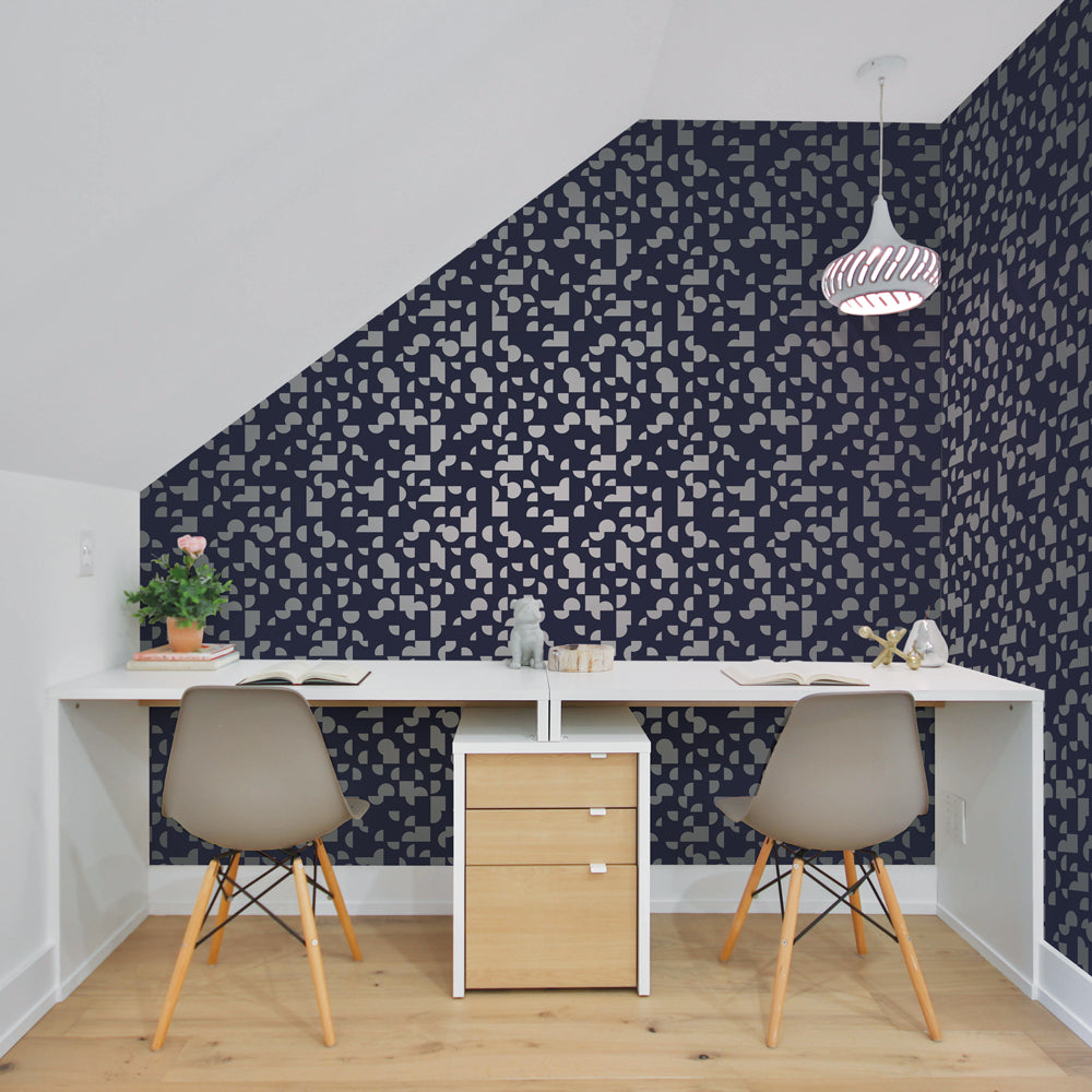 Mod Geo Peel and Stick Wallpaper - Self-Adhesive Removable Wallpaper for Home Decor, Bedroom, Living Room, Nursery | Easy to Install & Remove | Geometric Pattern Design