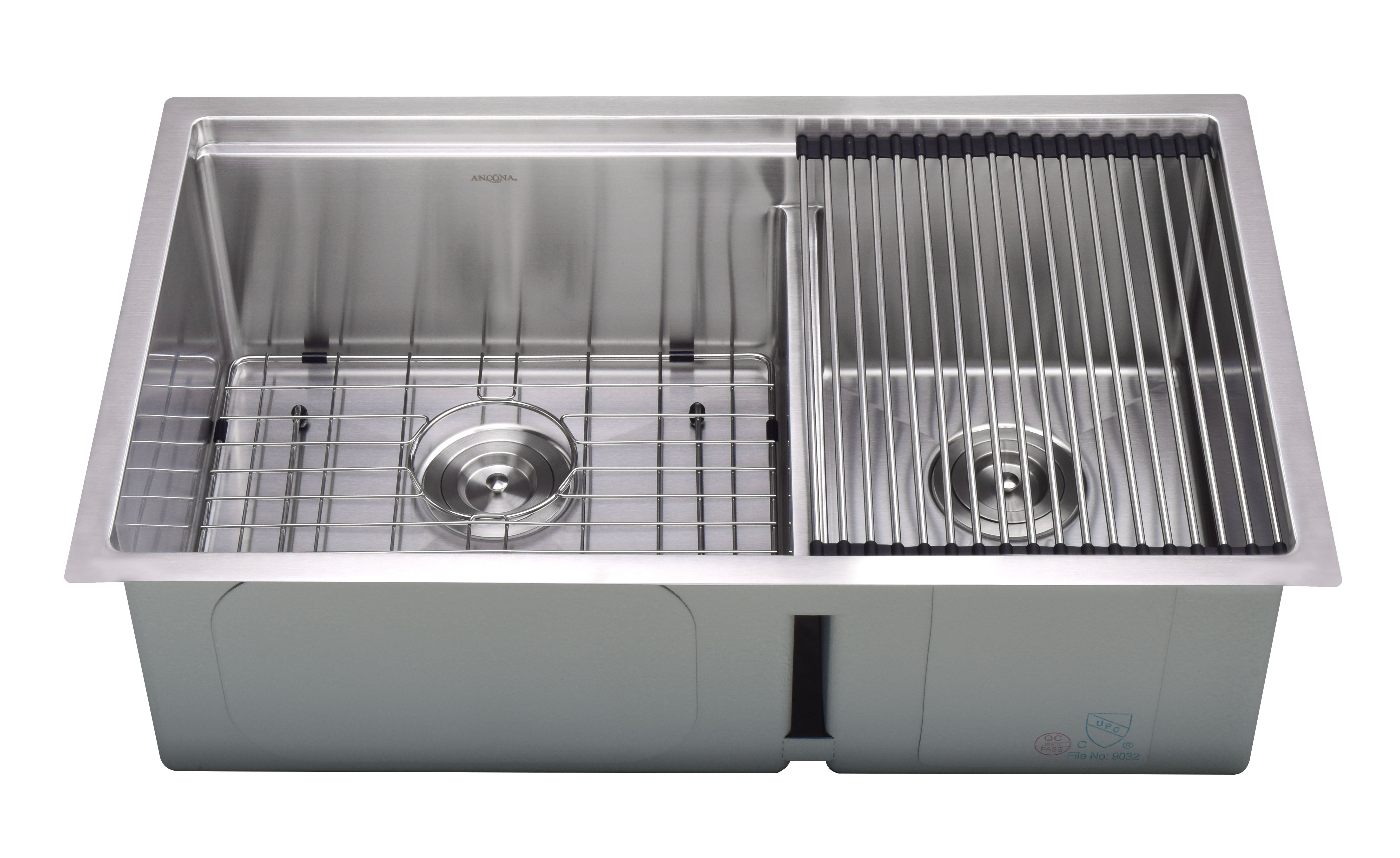 Prestige Series 60/40 Double Bowl Undermount Kitchen Sink with Ledge & Low Divide - Perfect for Modern Kitchens & Busy Home Chefs