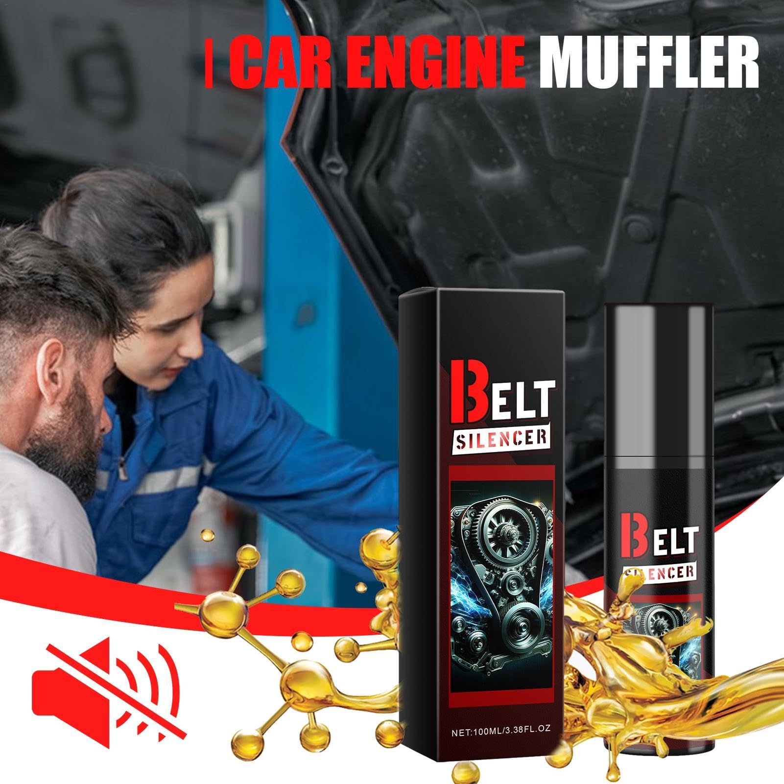Auto Belt Dressing Spray 100ml - Prolongs Belt Life, Reduces Friction & Noise for Car & Truck Engines - Ideal for Smooth Belt Operation & Maintenance