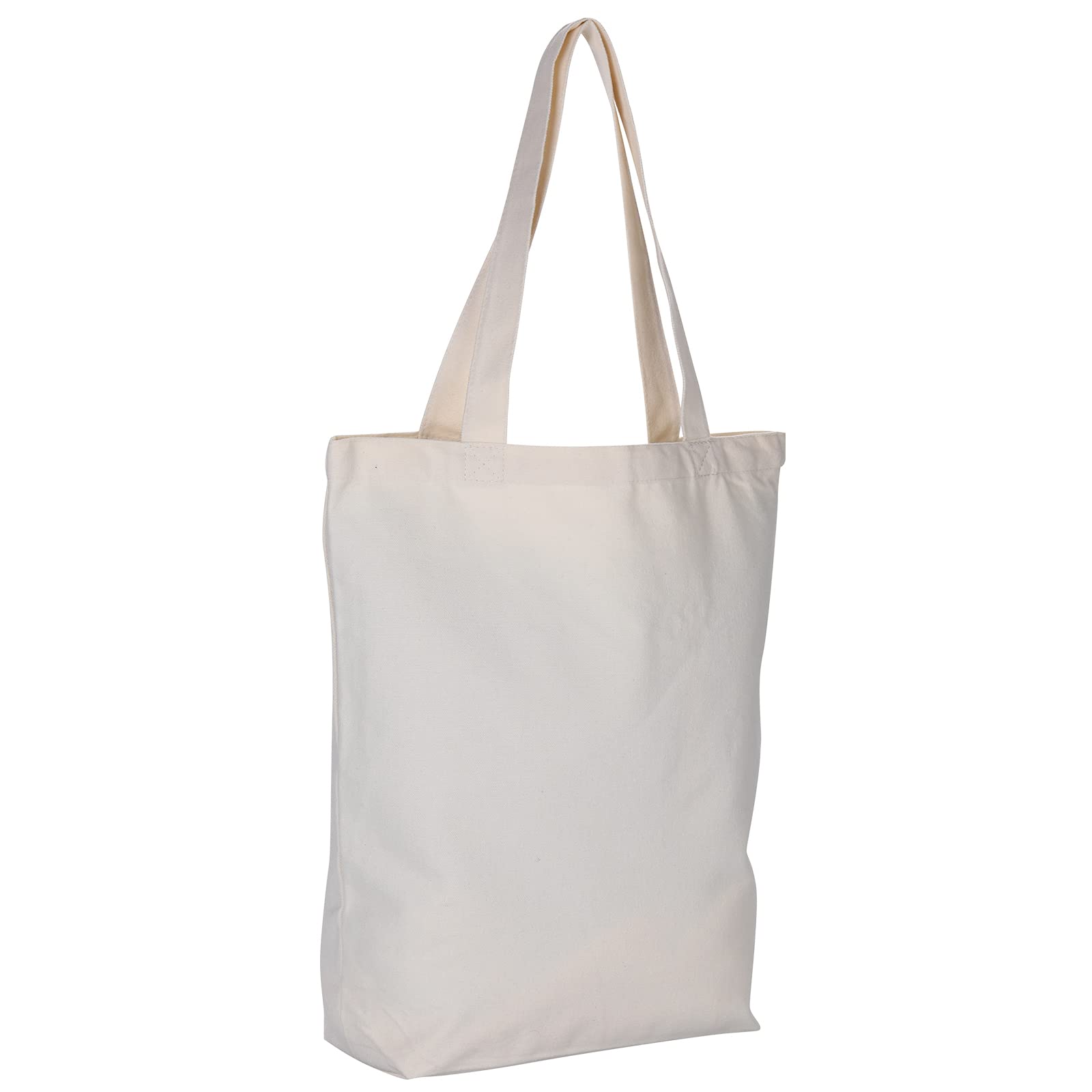 LAIGOO 2-Pack Large Plain Canvas Tote Bags with Sturdy Handles - 17.7 x 15 Inch Reusable Grocery Shopping Bags - Eco-Friendly Cotton Carryall for Groceries, Beach, Work & Daily Use