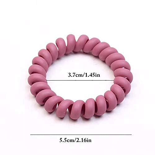 10Pcs Spiral Hair Ties No Crease Hair Bands for Women - Matte Phone Cord Ponytail Holders, Traceless Coil Scrunchies for Girls (Perfect for Workouts, Yoga, School & Everyday Hairstyles)