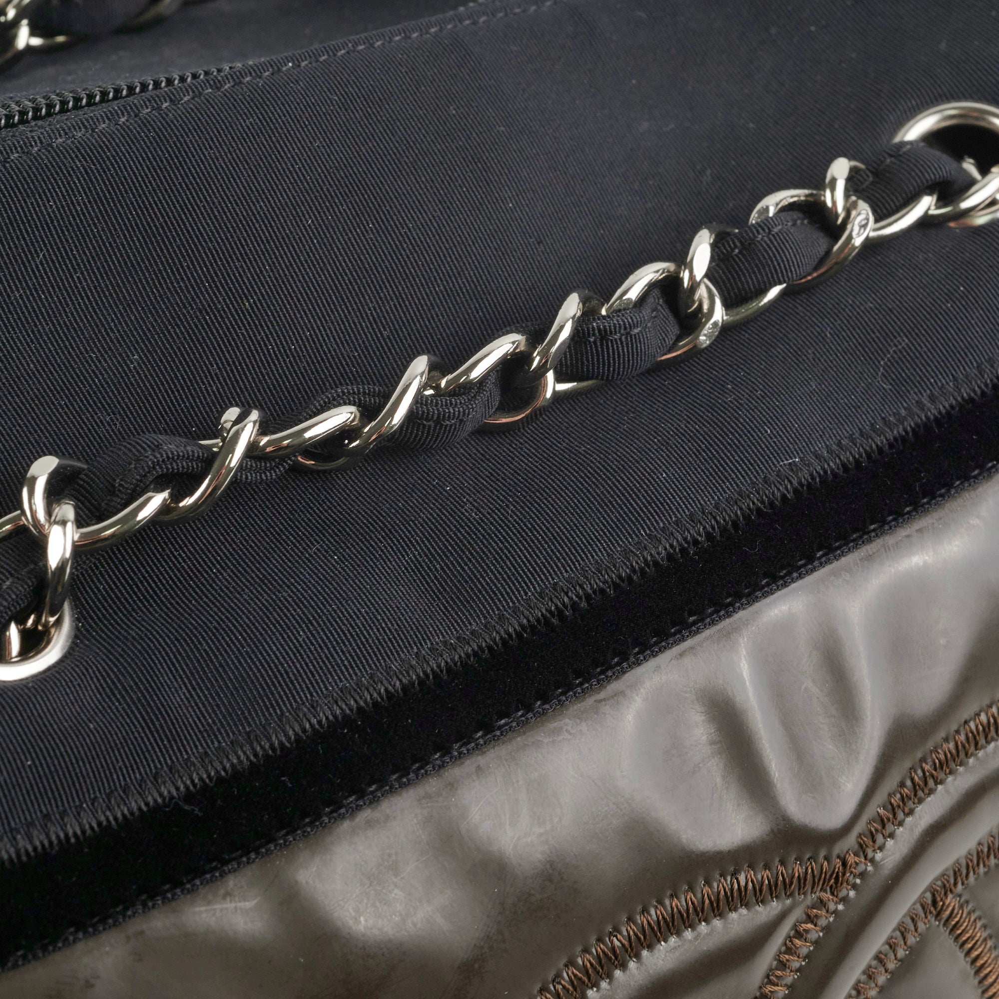 Chanel CC Logo Black Khaki Tote Bag for Women - Luxury Designer Handbag for Work, Travel & Everyday Use
