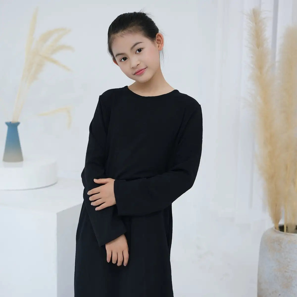 Middle Eastern Arab Girls' Abaya Inner Dress - Modest Underdress for Kids - Perfect for School, Prayer & Special Occasions