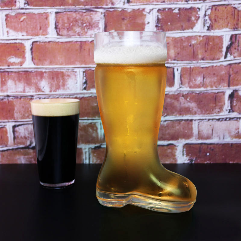 BarConic® 45 oz Glass Beer Boot - German Style Beer Mug with Handle - Perfect for Oktoberfest, Parties & Gifts - Das Boot Drinking Vessel for Beer Lovers