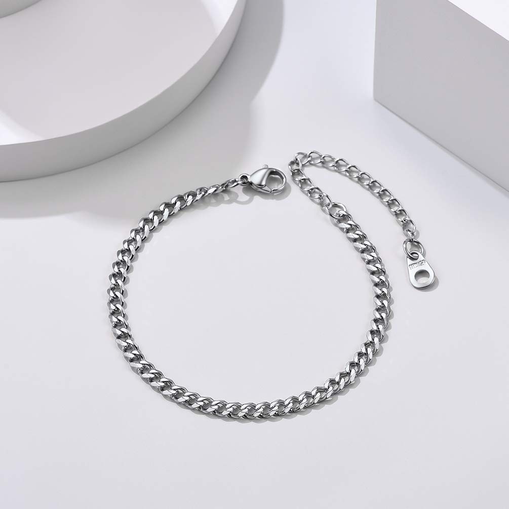 PROSTEEL 316L Stainless Steel Cuban Link Bracelets for Men - Gold, Black, Silver Tone Hypoallergenic Jewelry - 7.5