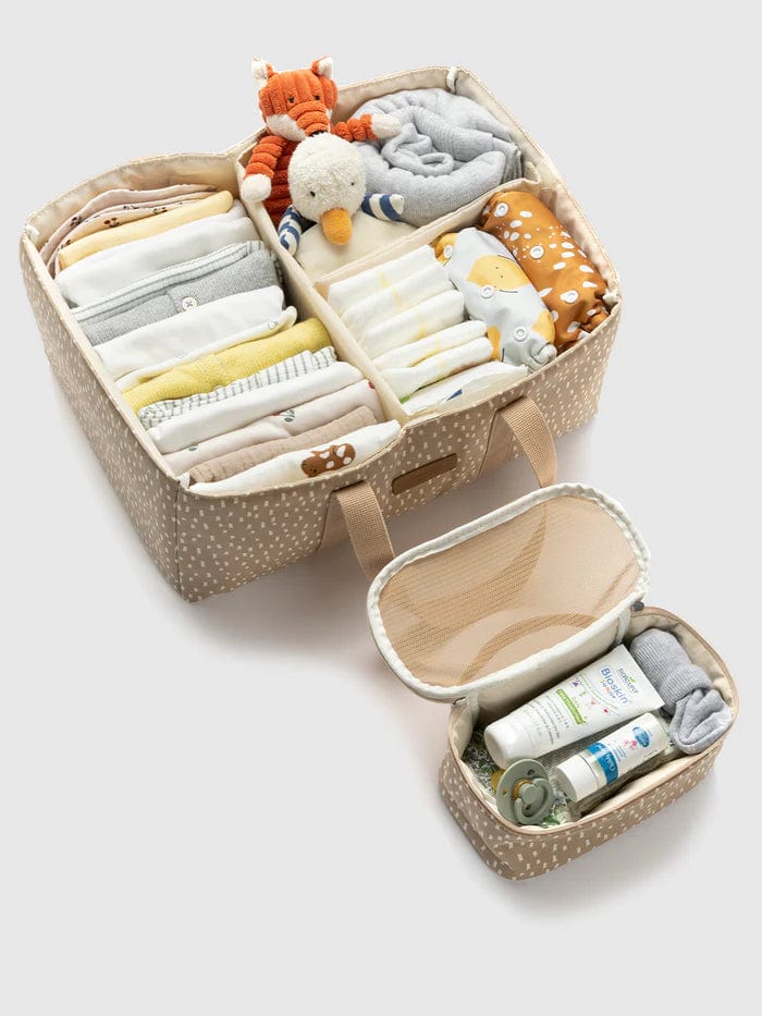 Storksak Organic Diaper Caddy in Seashell - Perfect Baby Shower Gift for Nursery Organization & On-the-Go Parents
