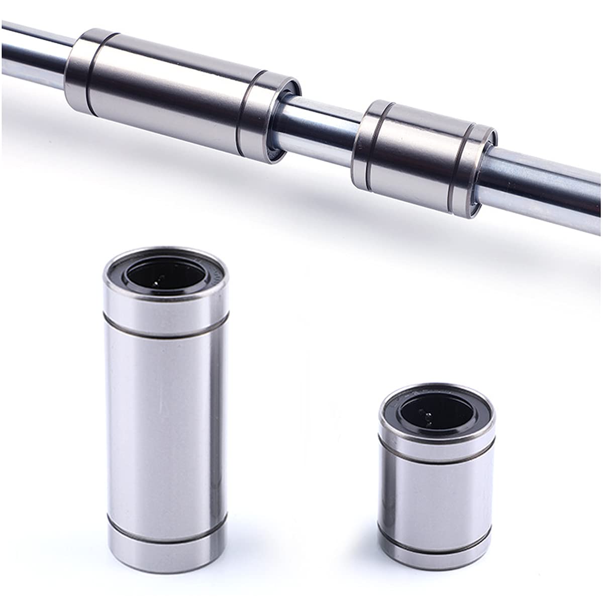 LM3LUU Linear Ball Bearing 3mm Bore Dia 7mm OD 19mm Width - Silver (2 Pack) for CNC Machines, 3D Printers & Mechanical Sliding Tables - Perfect for Precision Motion Control in Automation & Robotics