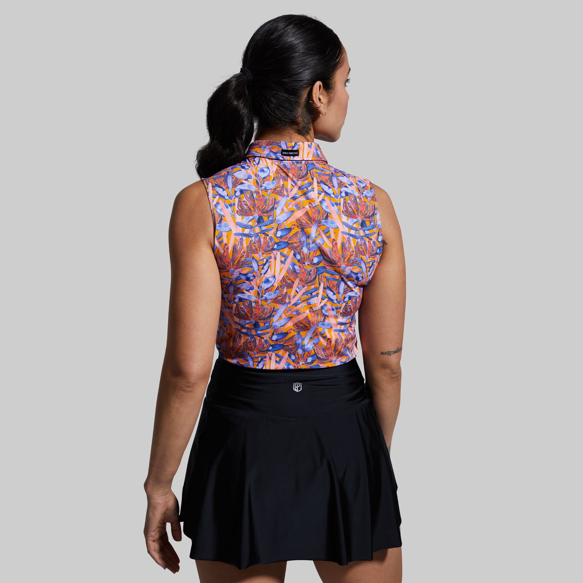 Victory Sleeveless Polo Shirt for Men - Breathable Athletic Golf Shirt with Moisture Wicking - Comfortable Casual Summer Top (Aster Jungle Print) - Perfect for Golf, Tennis, Gym & Outdoor Activities
