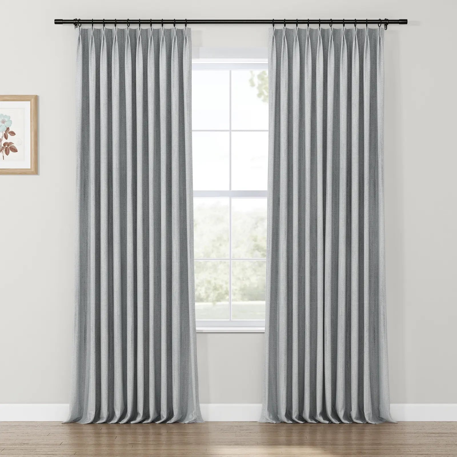 Lydia Rib Jacquard Curtains - Elegant Pleated Window Drapes for Living Room & Bedroom - Blackout Thermal Insulated Sheer Panels for Home Decor