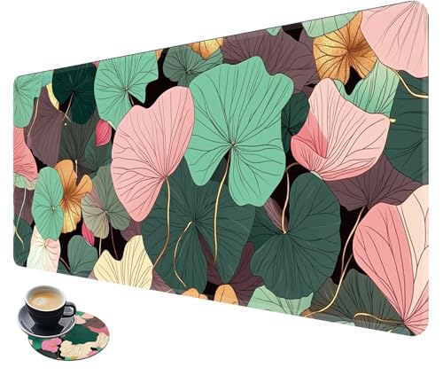 Pink Teal Lotus Leaf