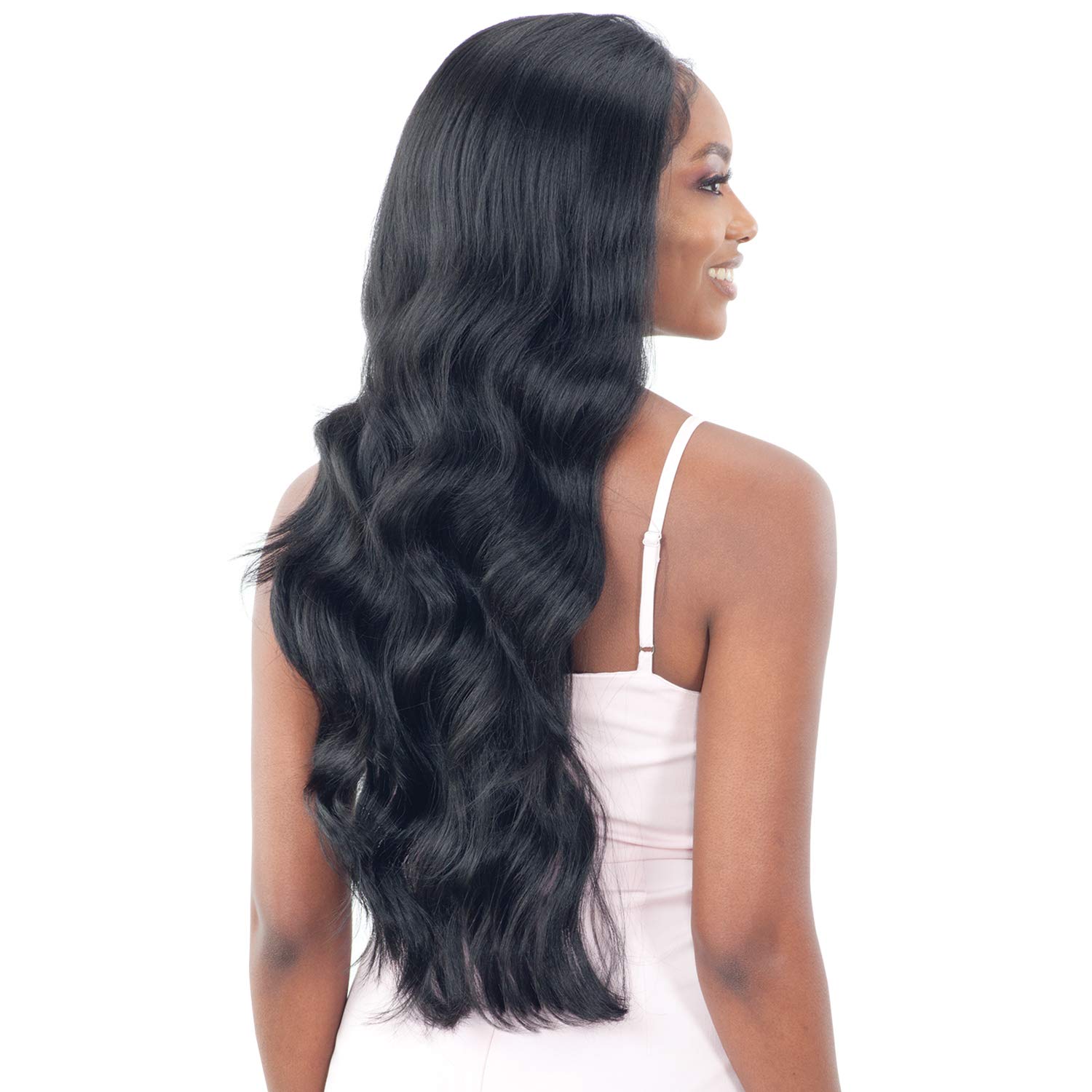 Freetress Equal Synthetic Illusion Lace Frontal Wig - IL-002 (1 Jet Black) | Natural-Looking Hairpiece for Women | Perfect for Daily Wear, Cosplay & Special Occasions