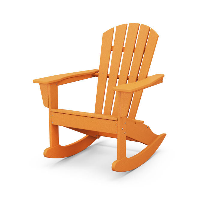 POLYWOOD Palm Coast Adirondack Rocking Chair - All-Weather Outdoor Rocking Chair for Patio, Garden & Poolside Relaxation