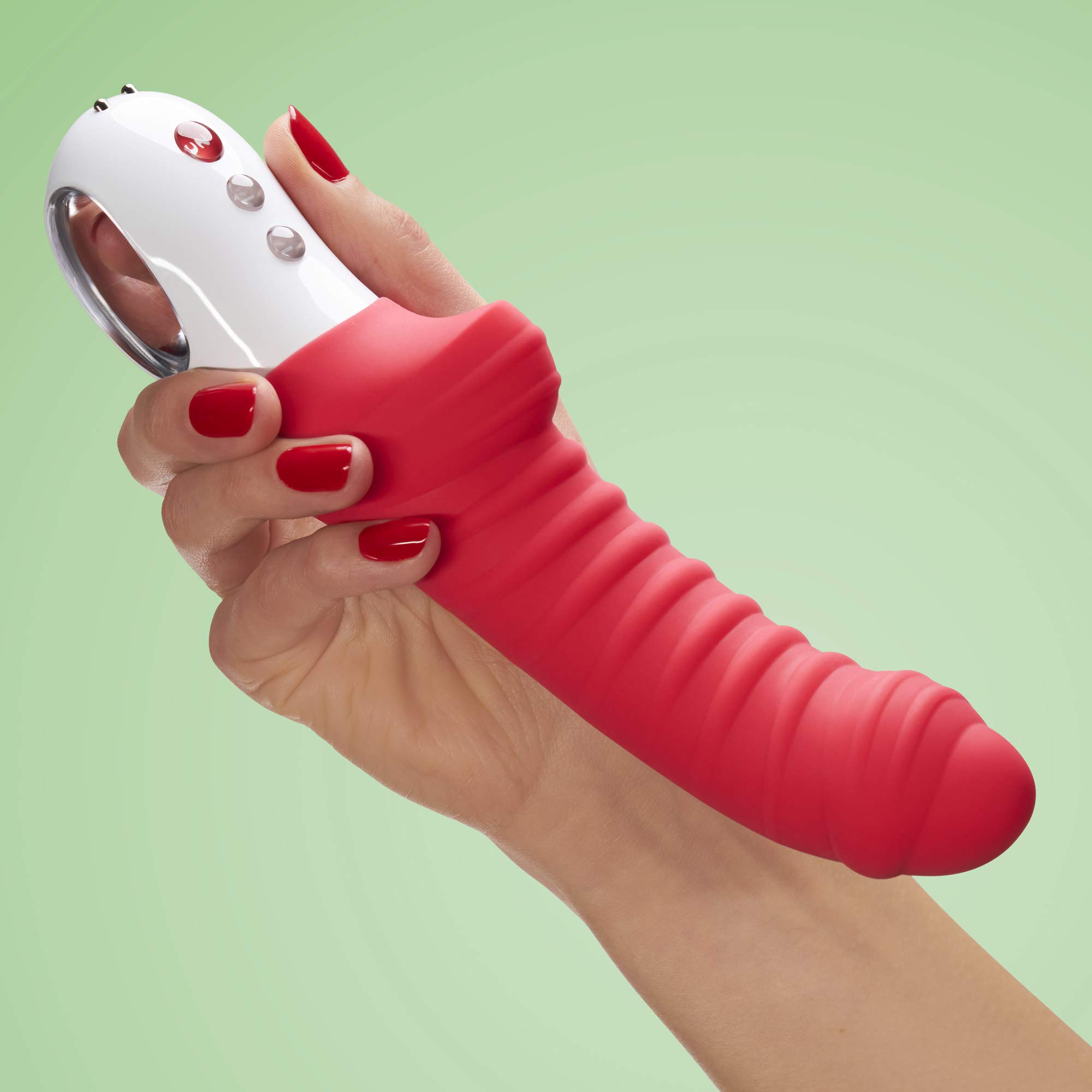 Premium G5 Series Rechargeable Silicone Vibrator - Luxury Adult Toy for Women & Men | Waterproof, Body-Safe Silicone Dildo with Powerful Vibrations (Tiger India Red) | Perfect for Couples Play, Solo Pleasure & Sensual Massage