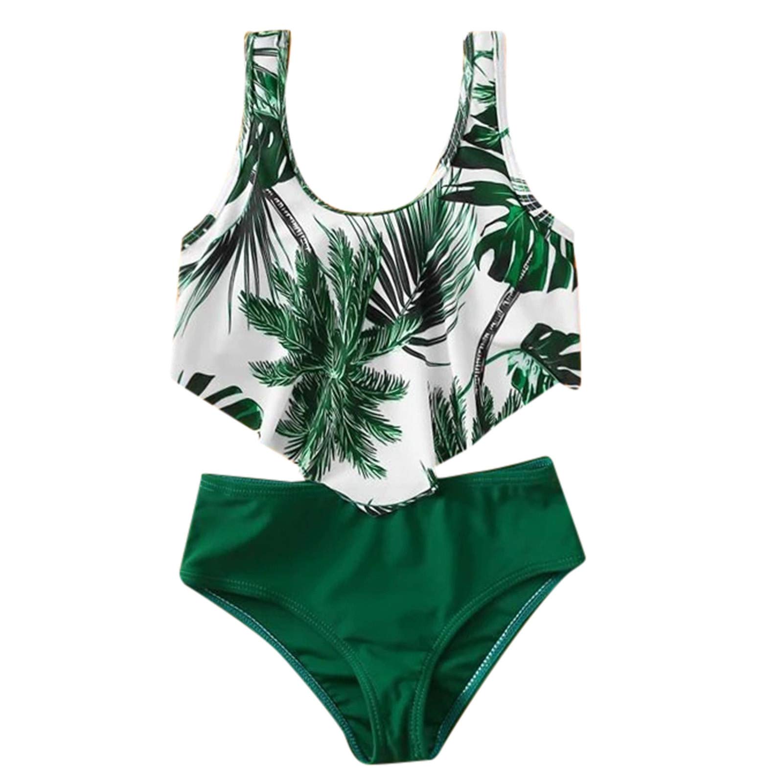 Girls Floral Ruffle Bikini Swimwear Set - Two Piece Bathing Suit for Kids 8-14 Years | Beach, Pool & Summer Vacation Outfit