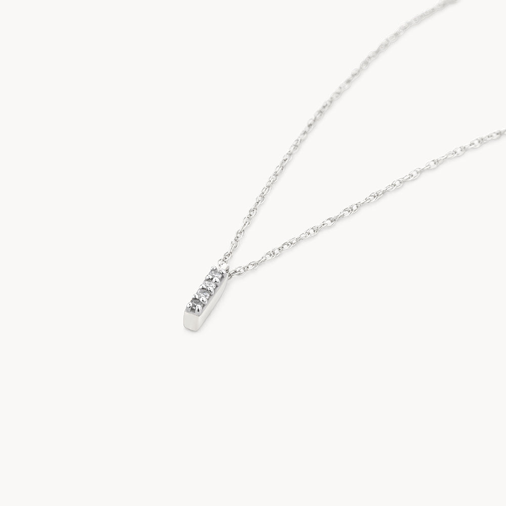 Diamond Letter I Necklace in Sterling Silver - Perfect for Birthdays, Anniversaries & Personalized Gifts