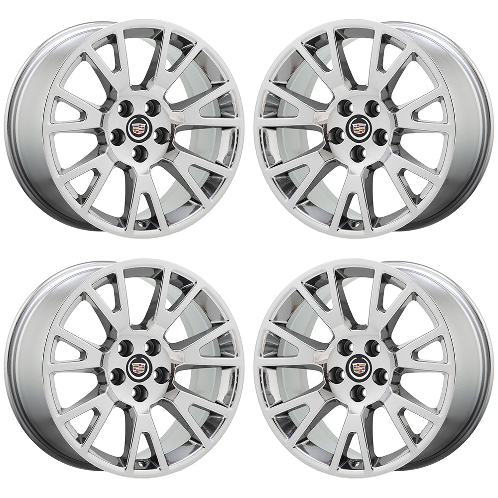 19 Cadillac CTS Coupe Bright Chrome Wheels Rims Factory OEM Set 4671 - Perfect for Car Upgrades & Customization