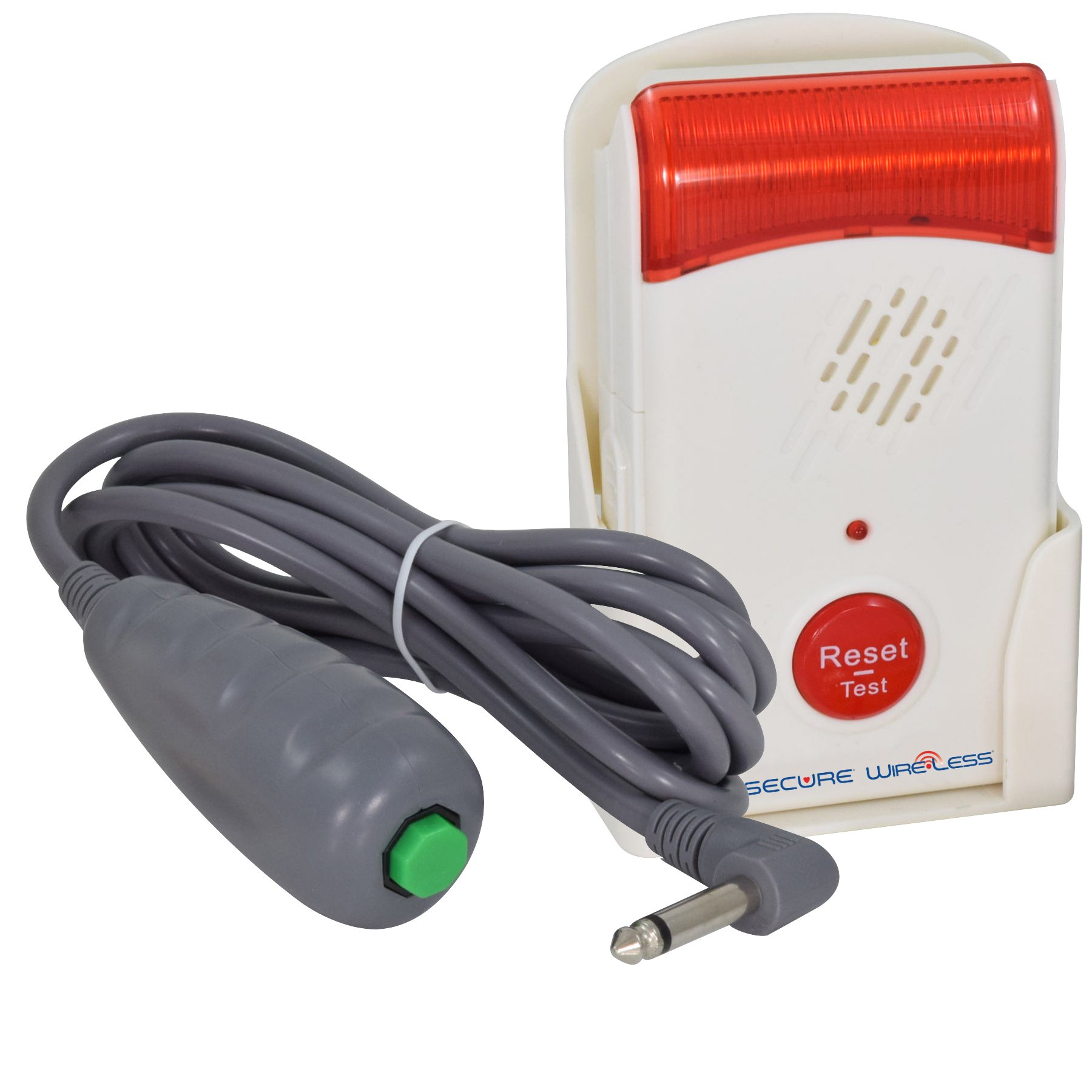 Secure Wireless Bed Alarm System with Nurse Call Button & Bed Sensor Pad - Elderly Fall Prevention & Caregiver Pager - Batteries Included - Ideal for Nursing Homes, Home Care & Hospital Patient Safety