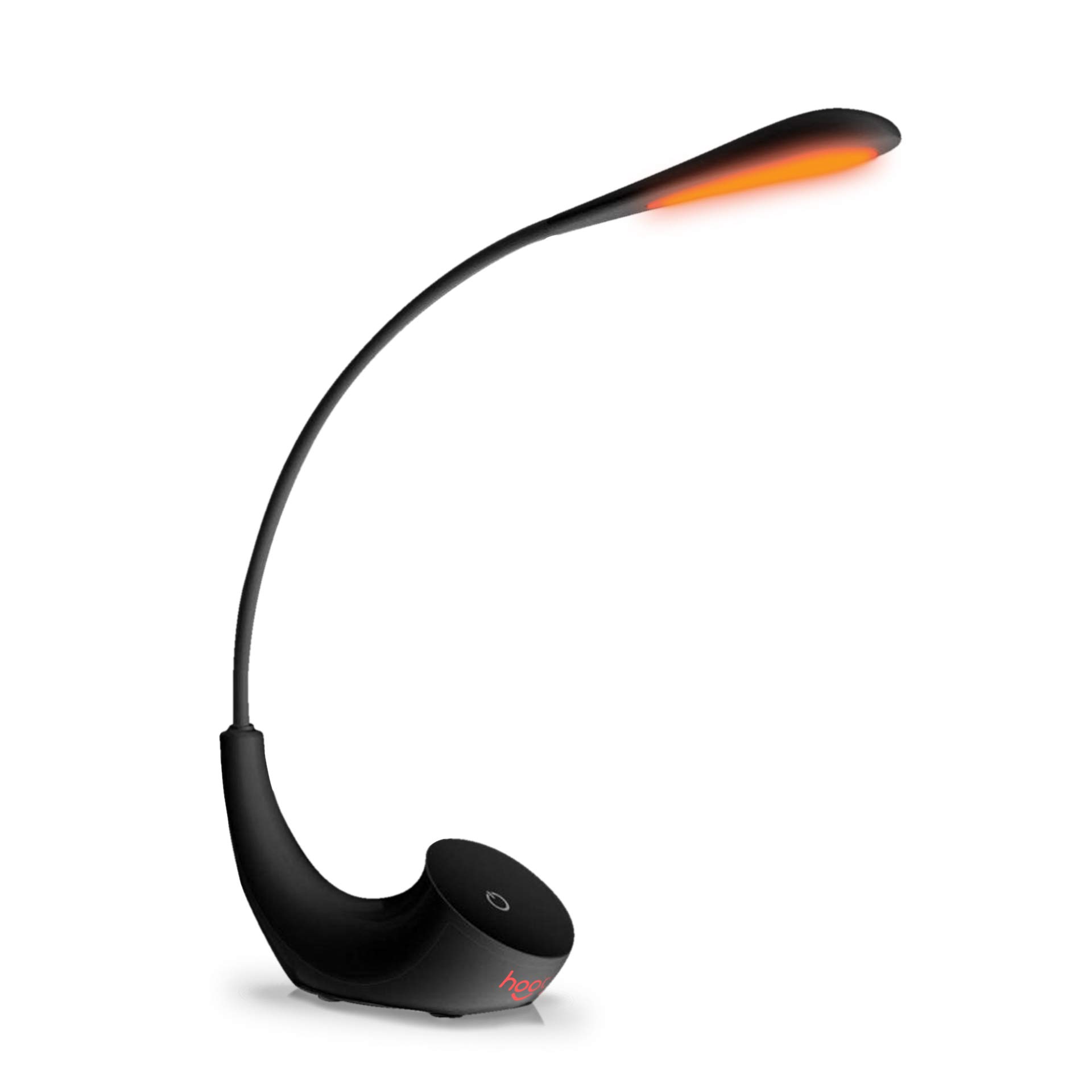 Hooga Amber Desk Lamp - Blue Light Blocking, Dimmable Reading Light with 3 Brightness Levels & 1600K Warm LED for Office, Study & Night Work - Rechargeable 1000mAh Battery Eye Strain Relief - Perfect for Home Office, Bedside Reading & Late-Night Computer Work (Black)