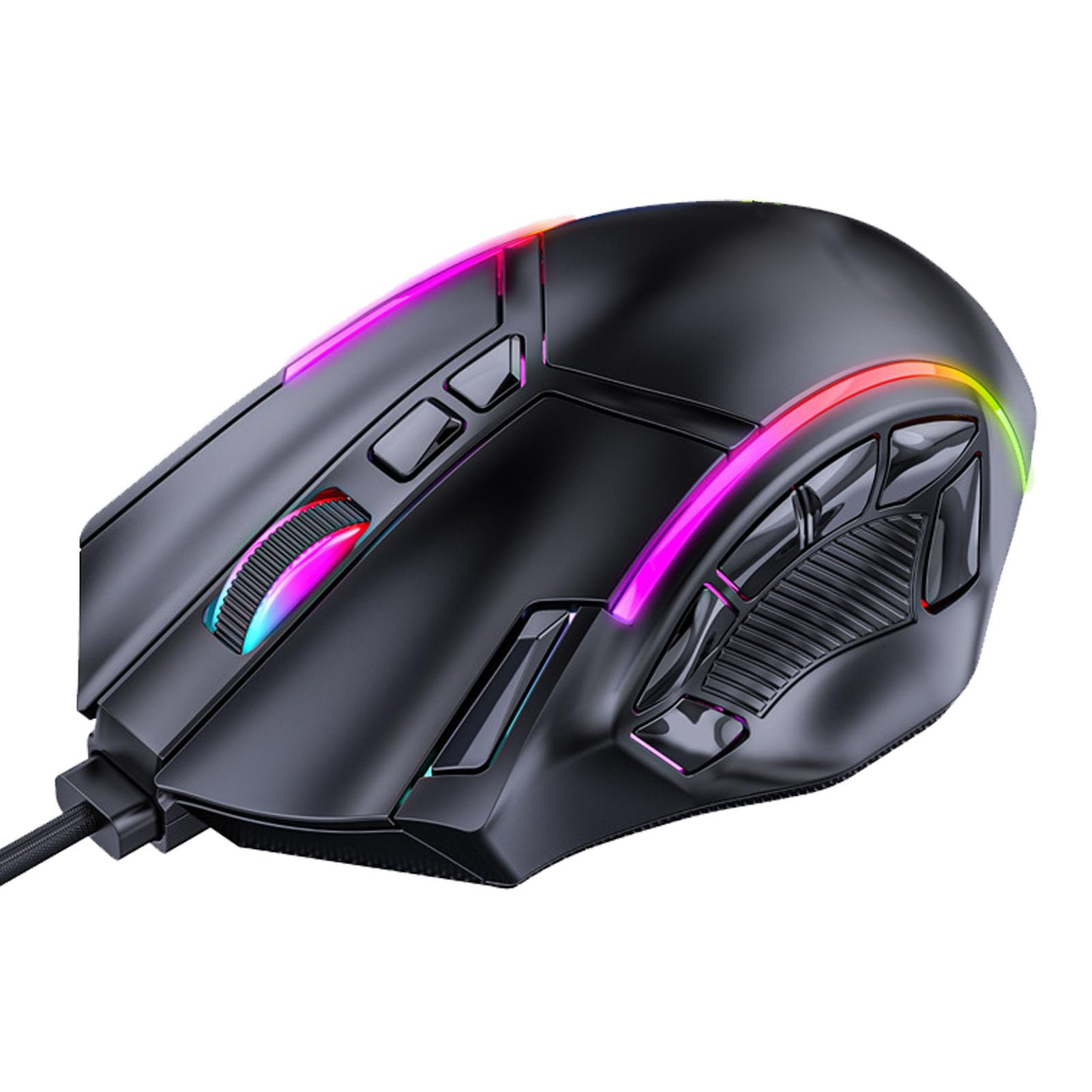 Ciciglow X15 Wired USB Gaming Mouse - 12800 DPI RGB Backlit Computer Mouse with 12 Programmable Buttons for PC Gamers | Perfect for FPS, MOBA Games & Office Work
