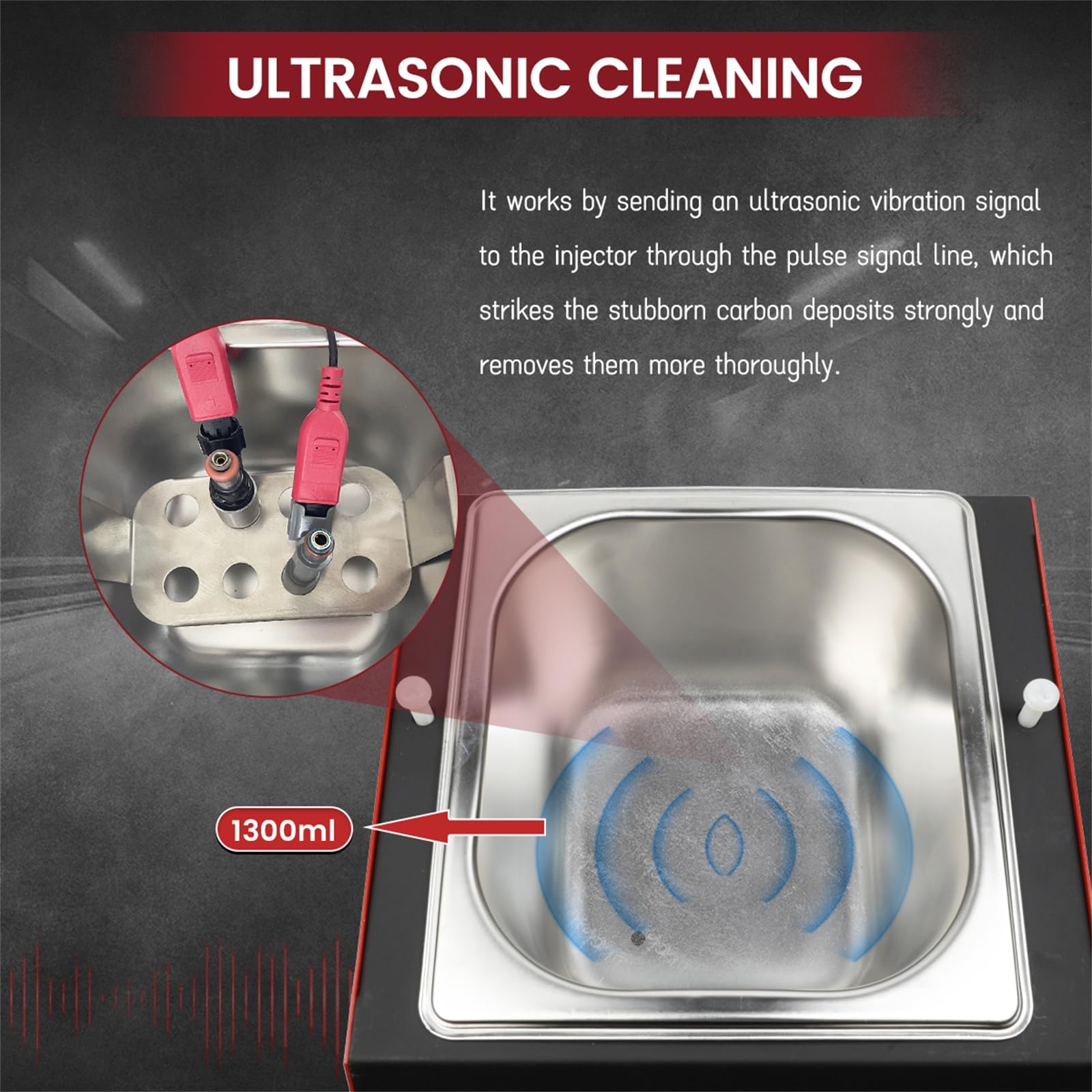 UNT50 Ultrasonic Fuel Injector Cleaner - 110V/220V Motorcycle Fuel Injection System Cleaner Tool for Honda, Yamaha, Suzuki, Kawasaki | Deep Clean Fuel Nozzles & Improve Engine Performance
