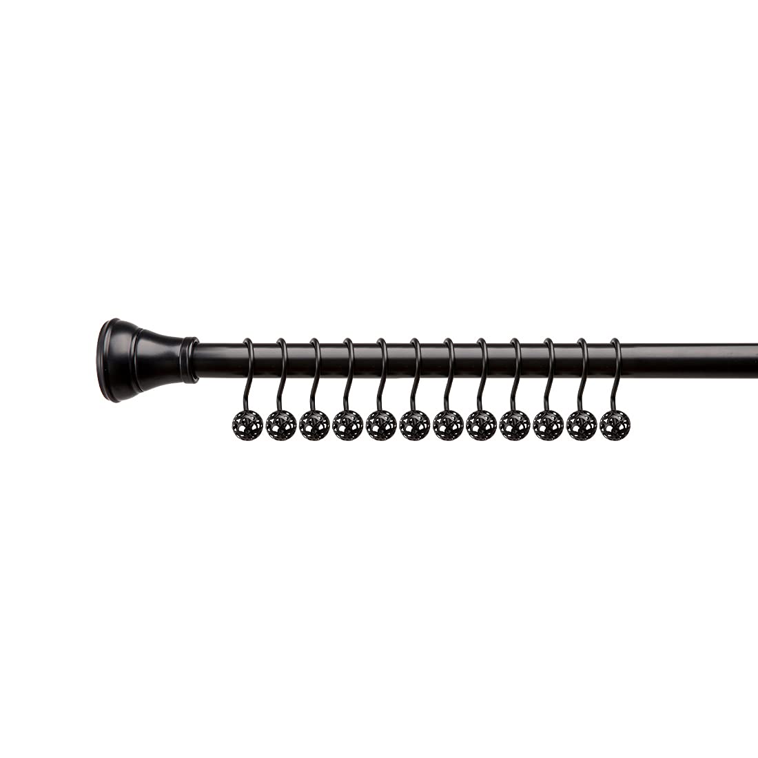 Utopia Alley Shower Hooks - 12 Pack Rust-Resistant Matte Black Shower Curtain Rings for Bathroom - Heavy Duty Hooks for Shower Curtain & Liner - Perfect for Home, Apartment, and Dorm Bathroom Decor