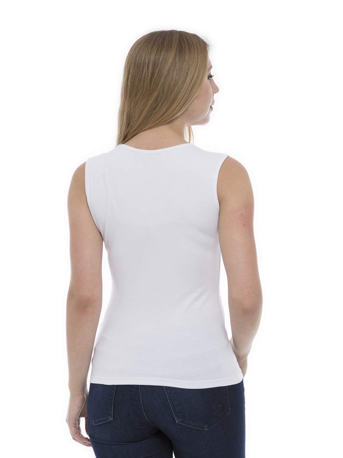 Lunarable Women's Sleeveless Undershirt Tank Top Camisole - Size S, White - Perfect for Layering, Summer Outfits & Casual Wear