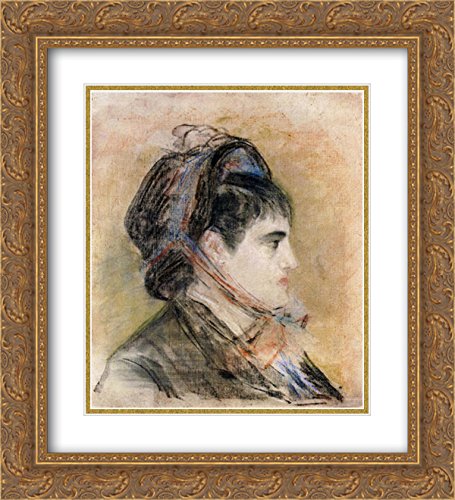 Edouard Manet Museum Art Print - Madame Jeanne Martin in Bonnet 20x22 Gold Ornate Frame with Double Matting | Classic Wall Decor for Living Room, Bedroom & Office