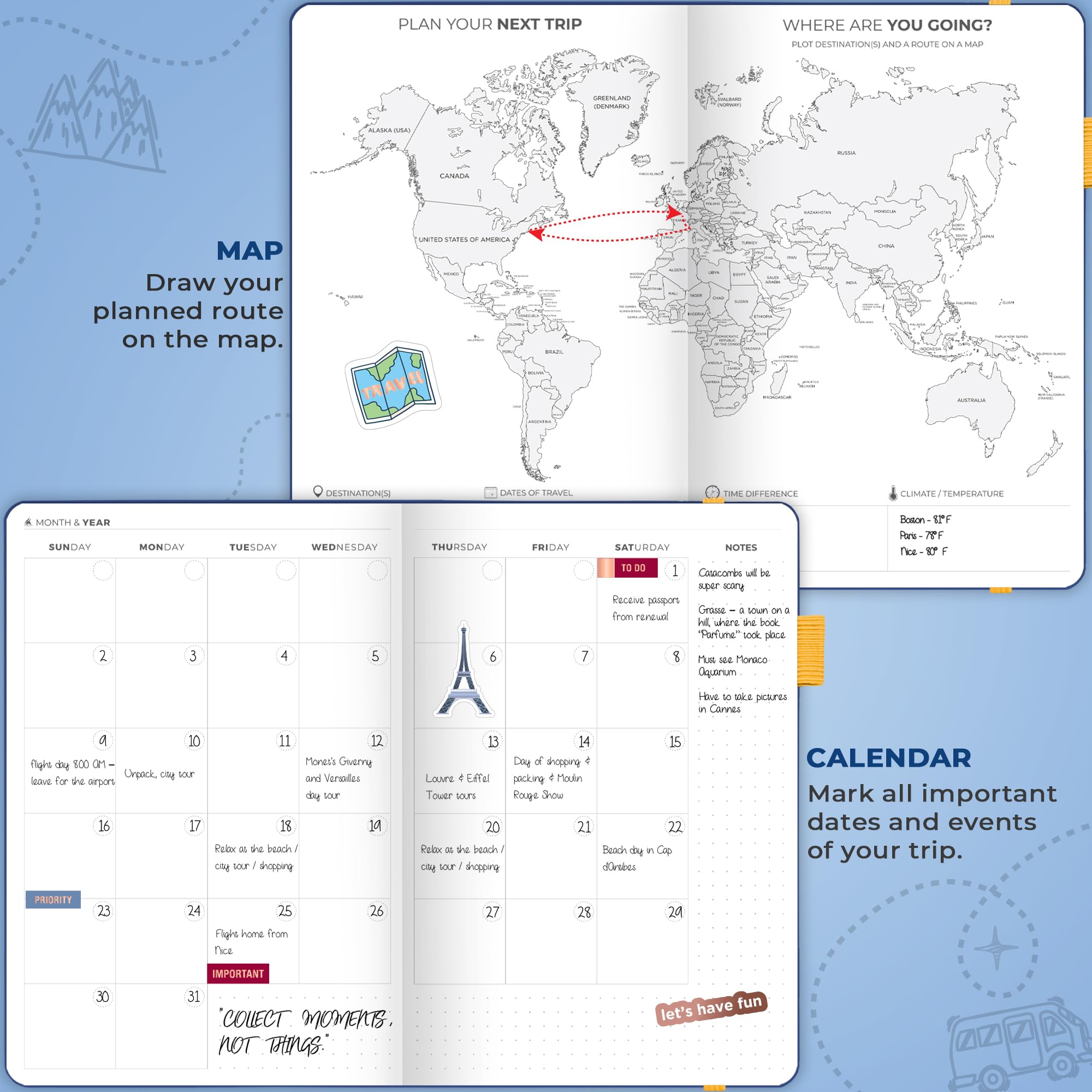 Clever Fox Travel Journal - A5 Trip Organizer with Budget Plan for Vacations & Traveling