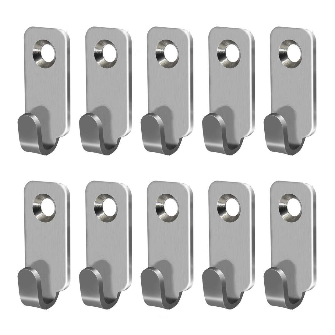 10-Pack Heavy Duty 304 Stainless Steel Wall Hooks - Mini J Hooks for Hanging Picture Frames, Mirrors, Keys & More - Durable Wall Mount Hangers for Wire, D-Rings & Keyhole Slots (Perfect for Home Decor & Office Organization)