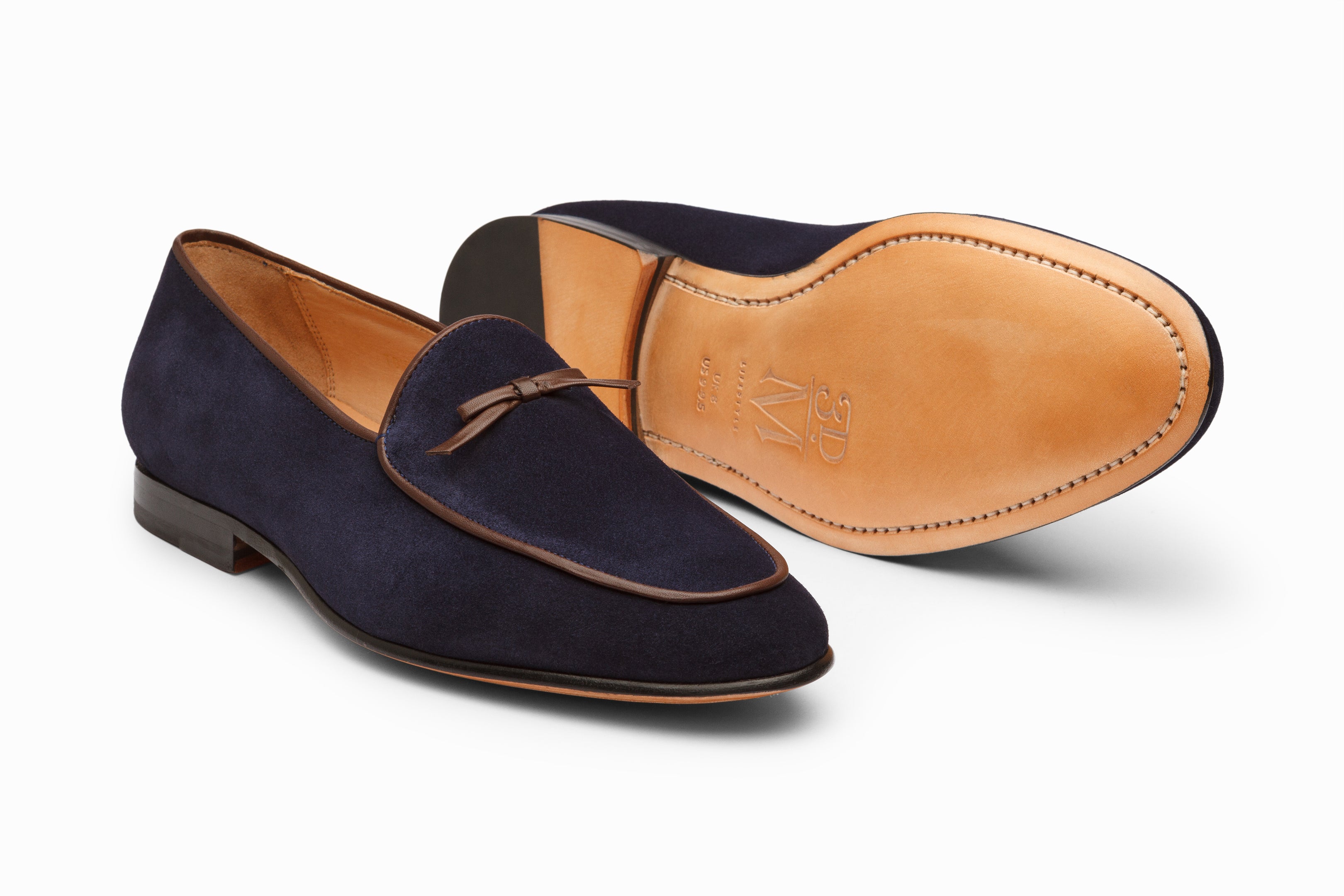 Premium Belgian Loafers for Men - Navy Blue Suede Leather Slip-On Shoes | Comfortable & Stylish Casual Dress Shoes for Office, Travel & Everyday Wear