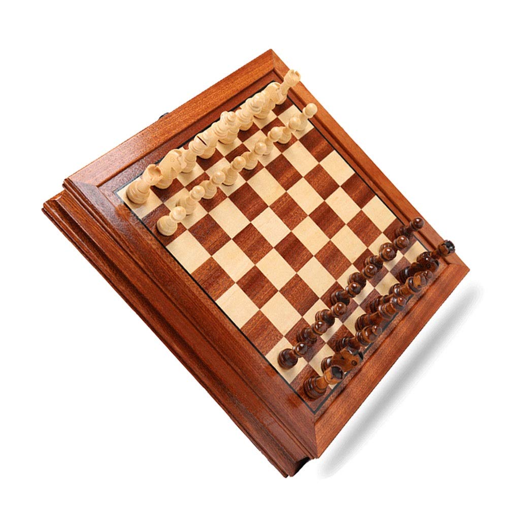 Premium Magnetic Wooden Chess Set with Portable Storage Drawer - 31CM Travel Chess Board for Adults & Kids - Educational Strategy Game for Thanksgiving Gifts, Family Game Nights & Travel Entertainment