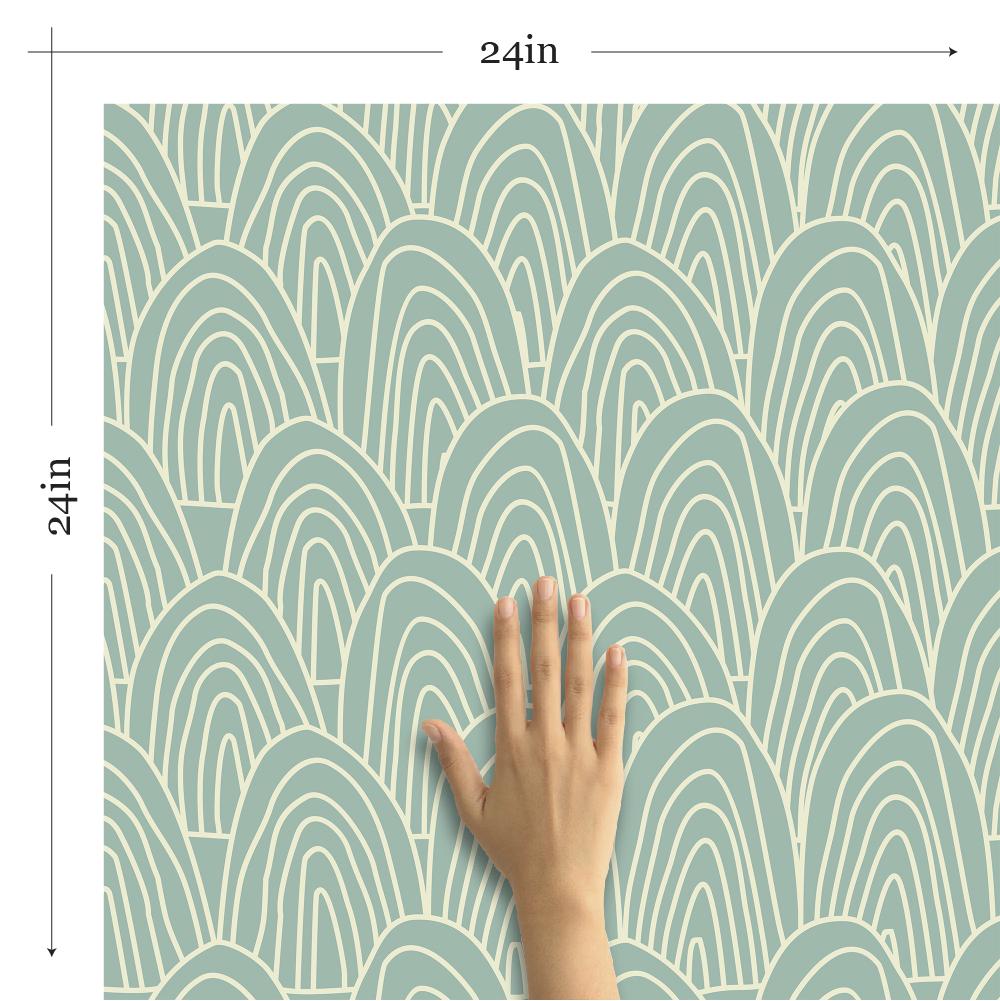 Gray and Green Seamless Peel & Stick Removable Wallpaper - Self-Adhesive Decorative Wall Covering for Bedroom, Living Room, Nursery & Home Decor