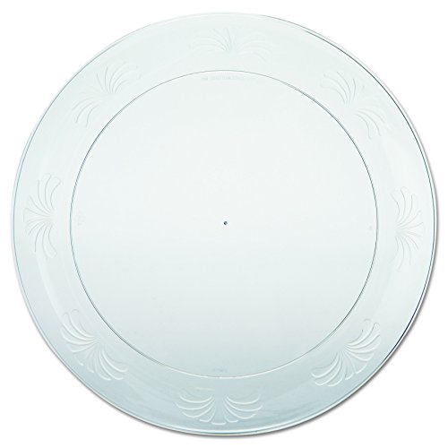 Premium Clear Plastic Plates 9 Inch Round - 10 Plates per Pack (Case of 18 Packs) - Elegant Disposable Dinnerware for Parties, Weddings, and Catering Events