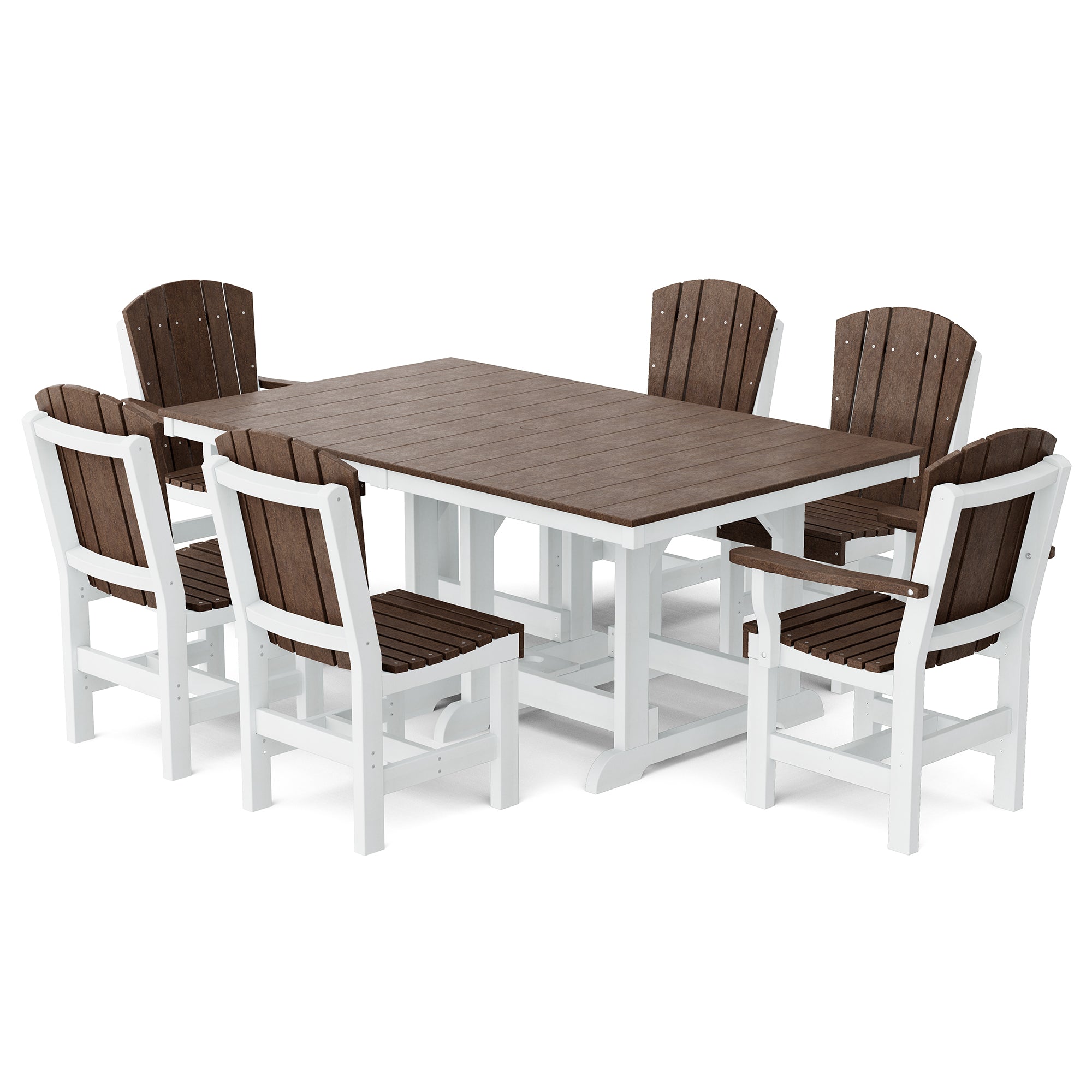 Heritage 7-Piece 44x72 Inch Dining Table Set with Chairs - Perfect for Family Gatherings, Dinner Parties & Outdoor Entertaining