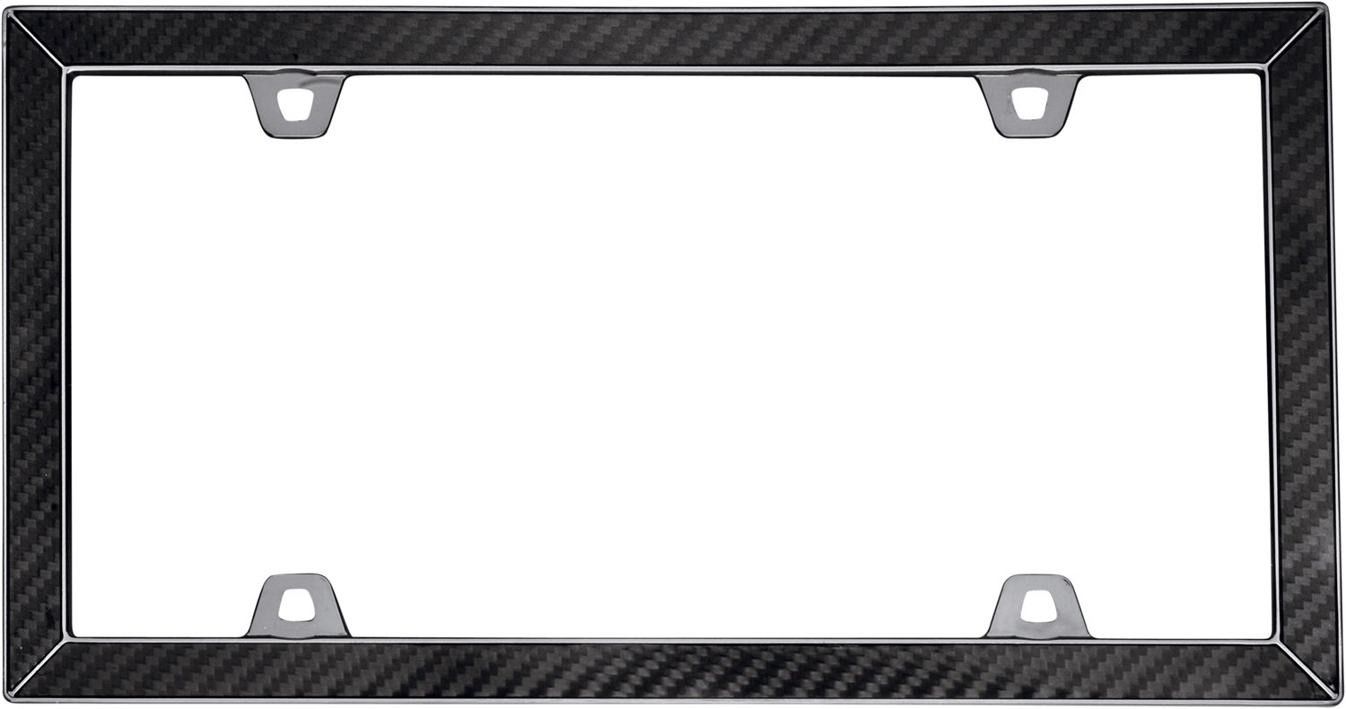 Premium Carbon Fiber & Black Chrome License Plate Frame for Cars, Trucks, SUVs - Durable & Stylish Cruiser Accessories 58098 - Perfect for Customizing Your Vehicle's Look
