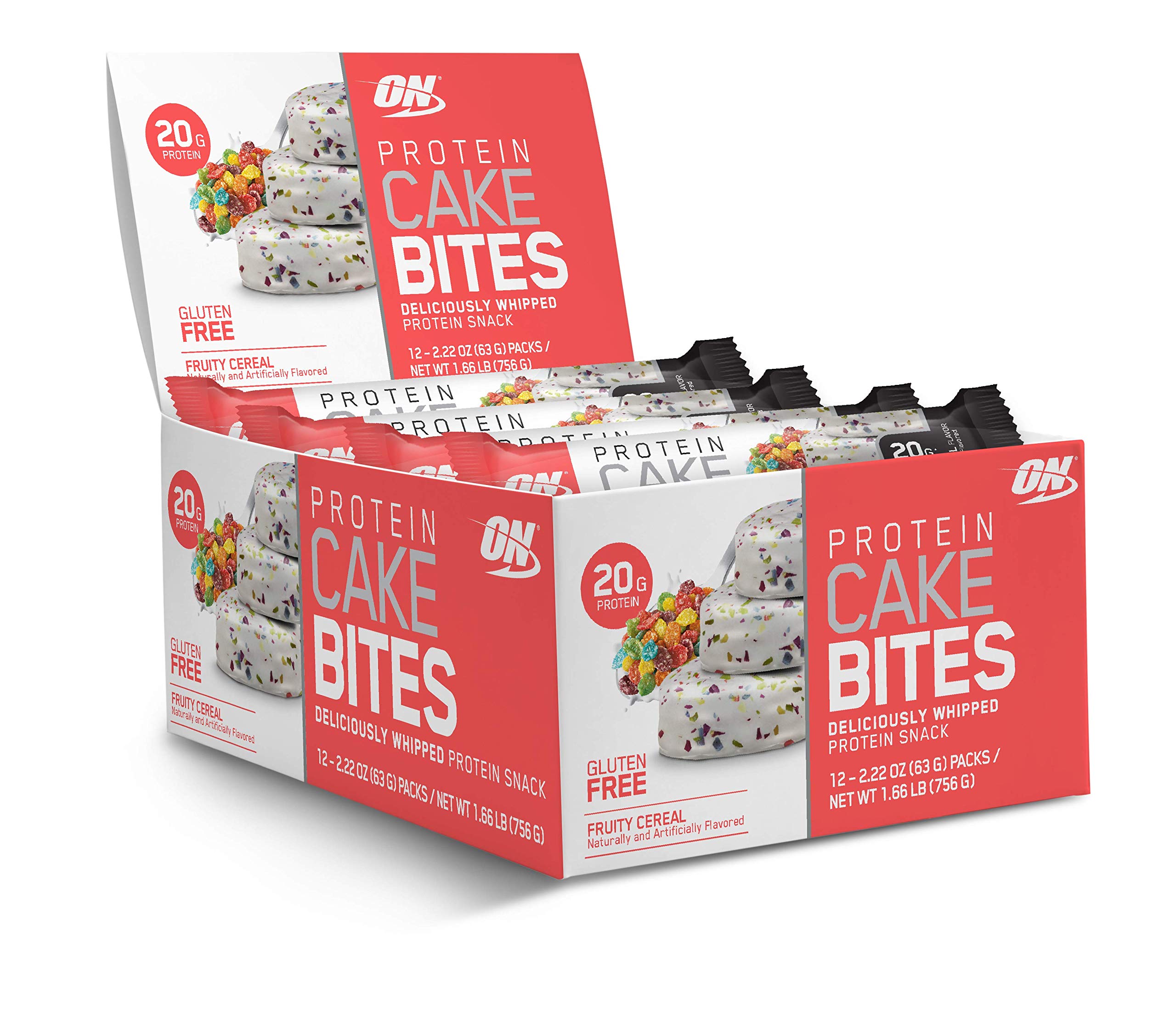 Optimum Nutrition Protein Cake Bites - Whipped Protein Bars for On-the-Go Snacking | Low Sugar Protein Dessert with Fruity Cereal Flavor | Pack of 12 | Perfect for Gym, Workouts & Healthy Lifestyle