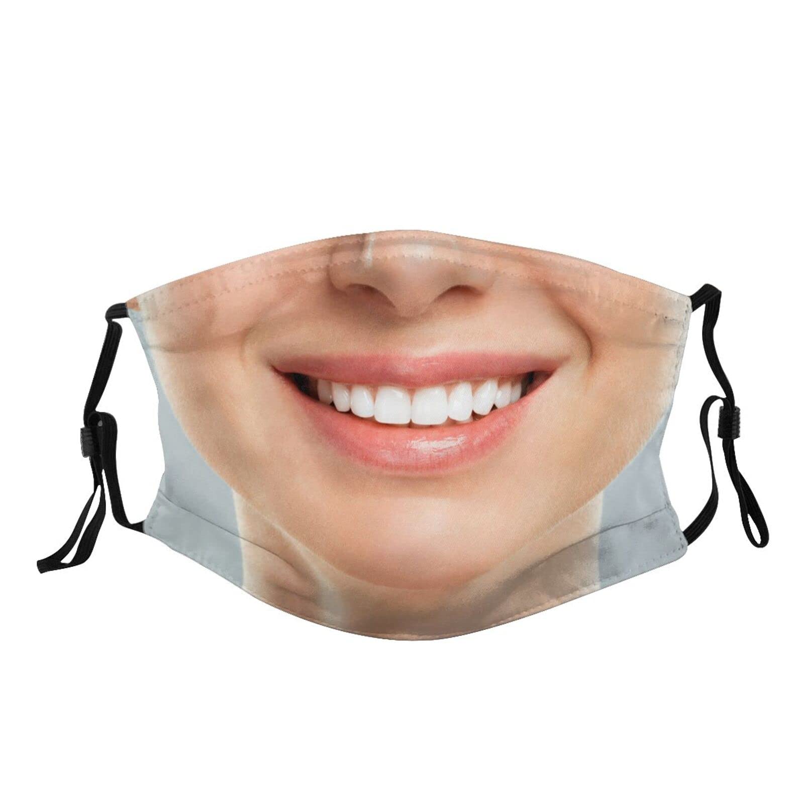 Washable Reusable Smile Face Mask for Women & Men - Happy Face Bandana with 2 Filters | Perfect for Outdoor Activities, Travel, and Daily Protection