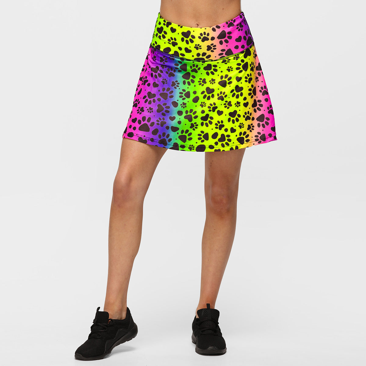 Pawfect Rainbow Skort for Women - Cute & Comfortable Pet Lover Skirt - Perfect for Dog Walks, Cat Cafes & Animal-Themed Events