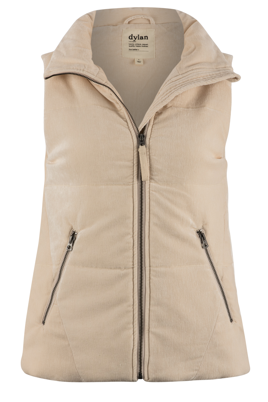 Stylish Dylan Velvet Puffer Vest for Women - Winter Fashion Outerwear Cozy & Warm - Perfect for Casual Outings, Travel & Outdoor Activities
