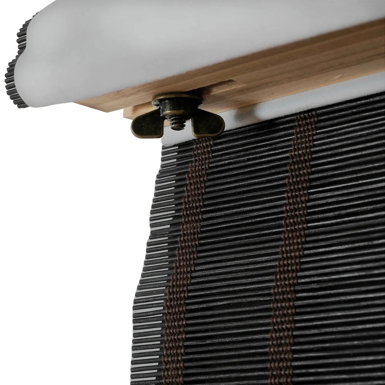 Sybil Bamboo Roman Shade - Black Coffee Window Treatment for Living Room & Bedroom | Eco-Friendly Natural Wood Blinds for Home Decor