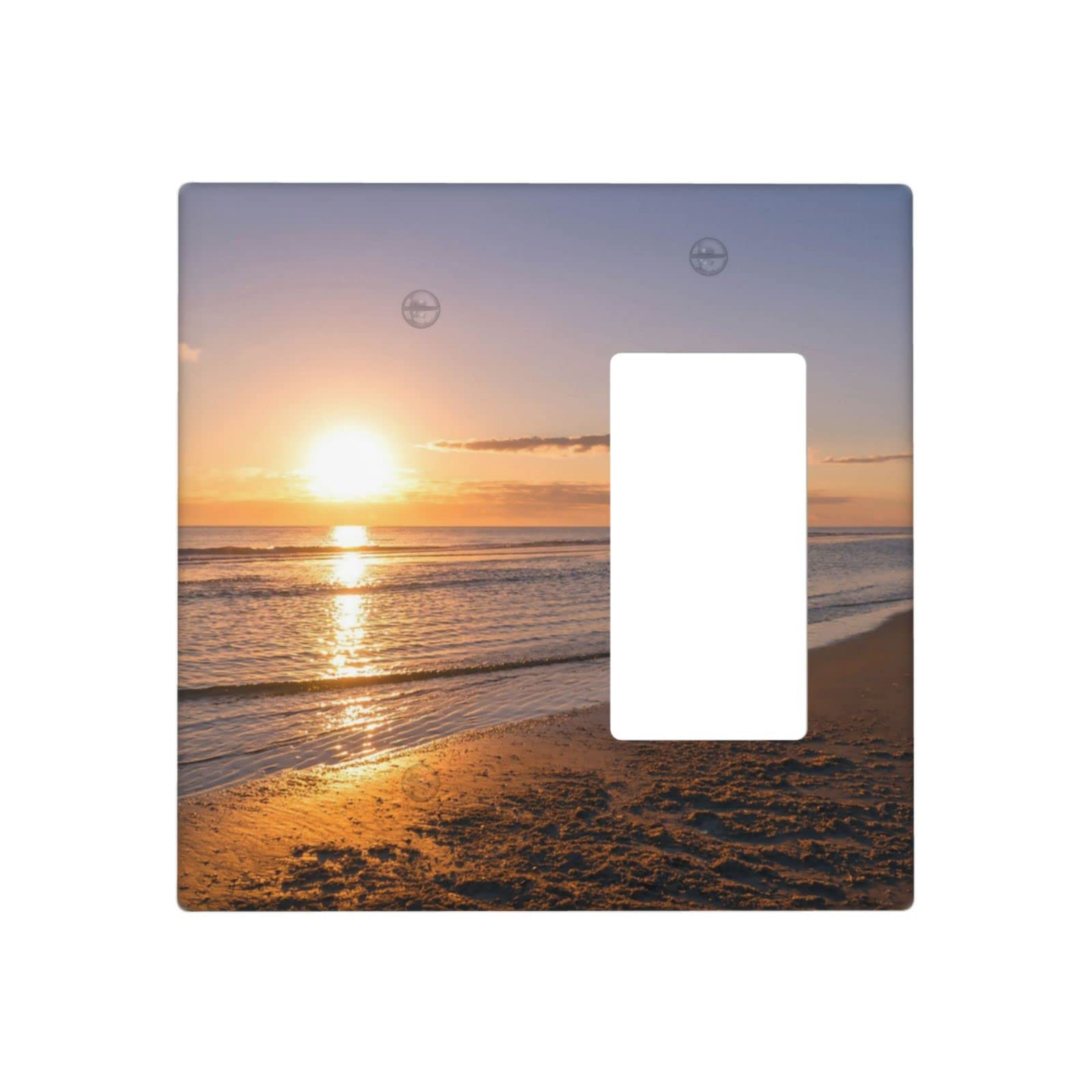 Beach Sunset Wall Plate - Single Blank Rocker 2 Gang Light Switch Cover - Decorative Switch Plate for Bedroom, Kitchen & Farmhouse - Perfect for Coastal, Boho & Rustic Home Decor